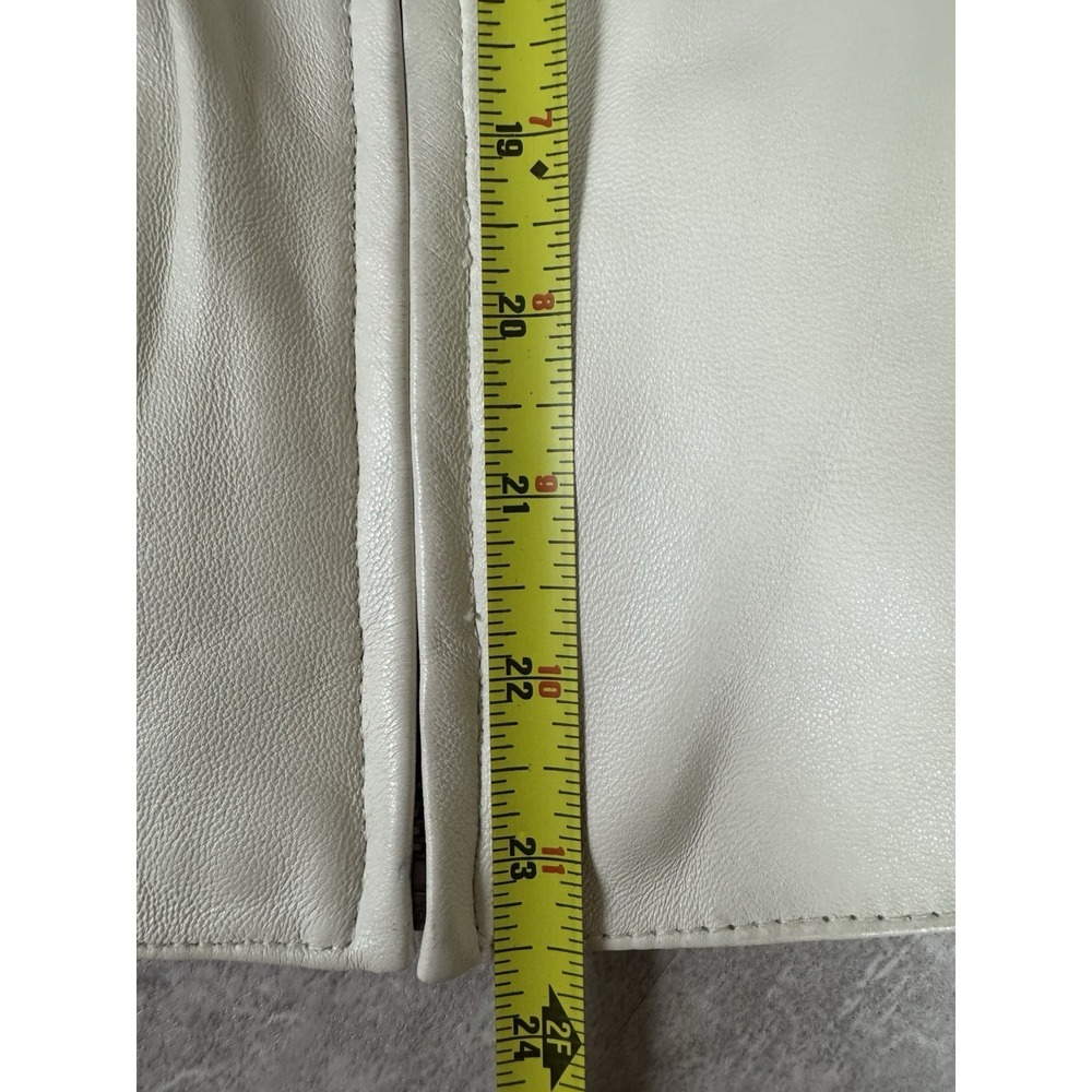 Wilson's Leather Short Jacket Women Cream/White Moto Classic Rare M - Picture 7 of 11